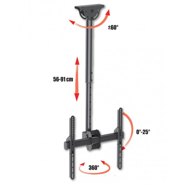 Techly ICA-CPLB 944S Telescopic Ceiling TV Mount 32-55" - view 4
