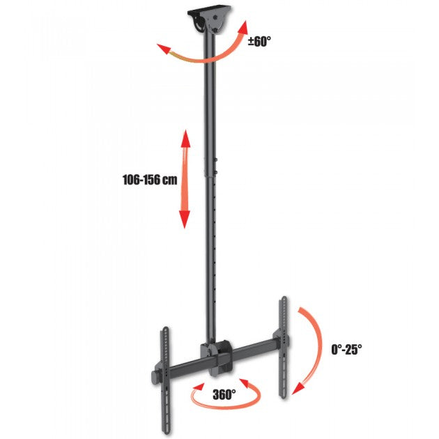 Techly ICA-CPLB 946L Long Telescopic Ceiling TV Mount 37-70" - view 3