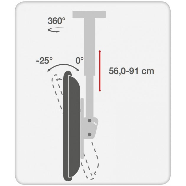 Techly ICA-CPLB 946S Telescopic Ceiling TV Mount 37-65" - view 6