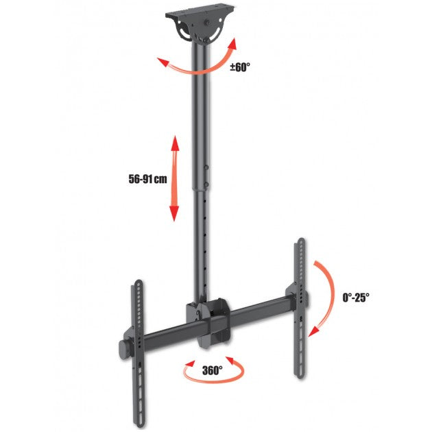 Techly ICA-CPLB 946S Telescopic Ceiling TV Mount 37-65" - view 5