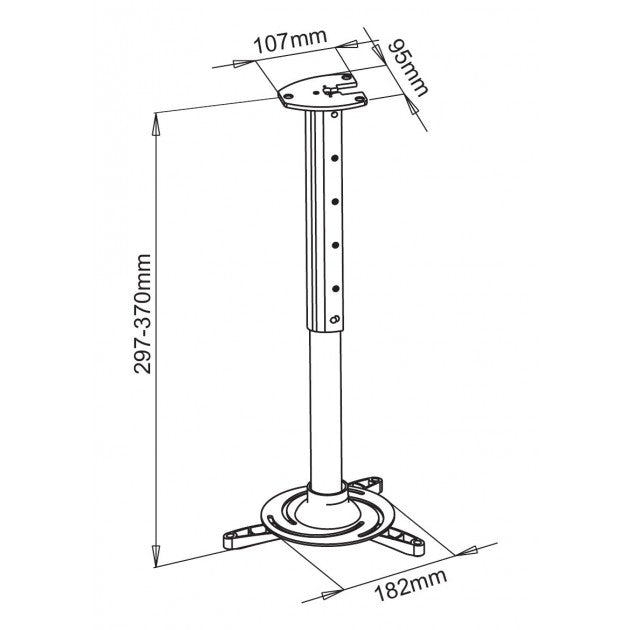 Techly ICA-PM 102S Universal Projector Ceiling Mount 297-370 mm - view 6