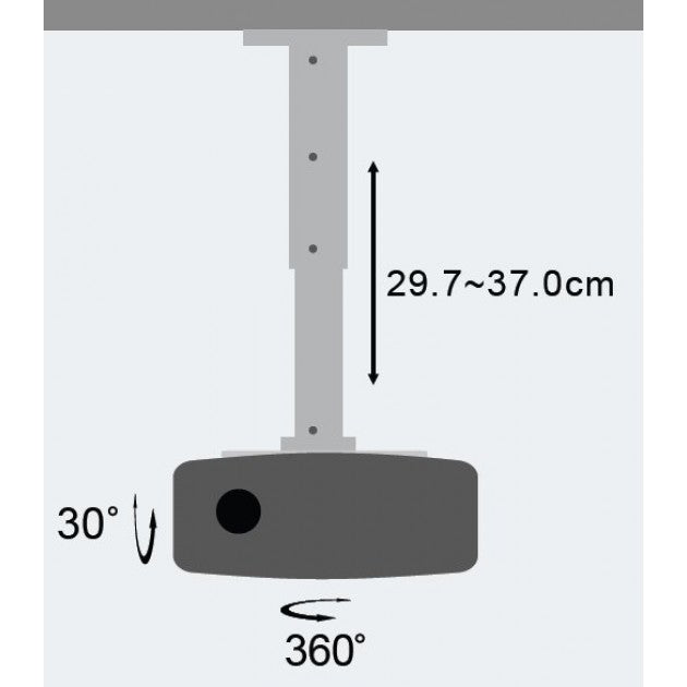 Techly ICA-PM 102S Universal Projector Ceiling Mount 297-370 mm - view 3