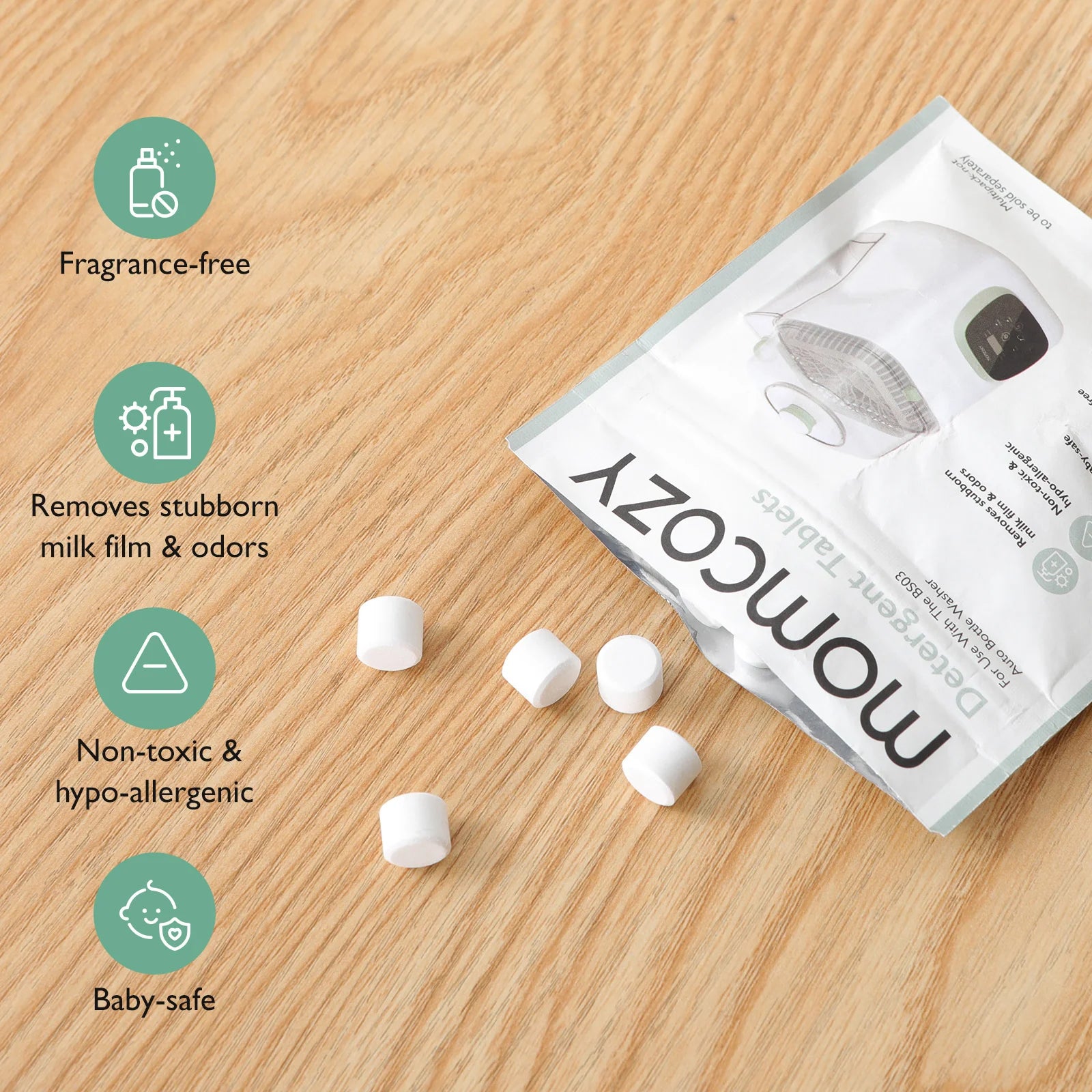 Momcozy KleanPal Pro Bottle Washer Cleaning Tablets – 120-Pack, Drop-In Formula