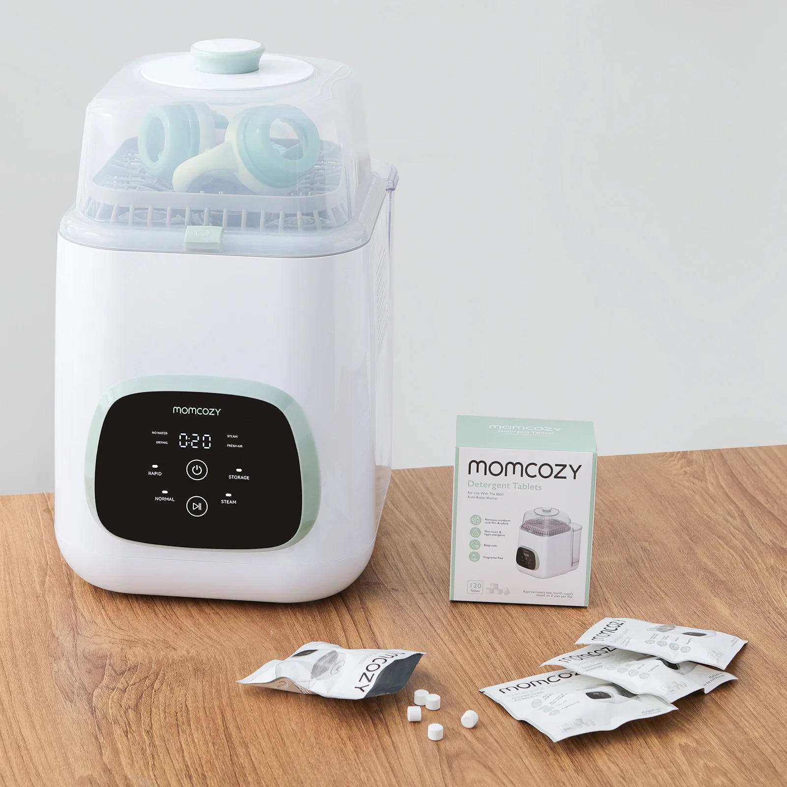 Momcozy KleanPal Pro Bottle Washer Cleaning Tablets – 120-Pack, Drop-In Formula