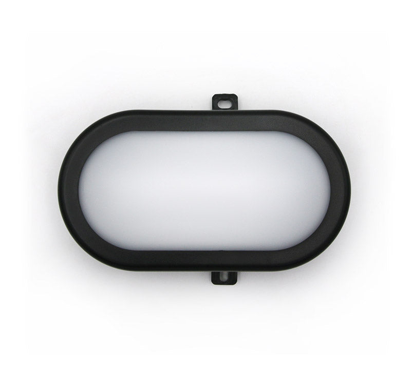 AD Integrated LED Oval Bulkhead 10 W 4000 K IP54 Black – 650 lm, 120° Beam, 169×115 mm