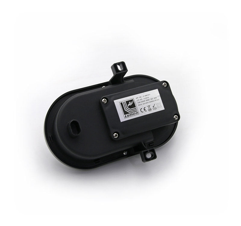 AD Integrated LED Oval Bulkhead 10 W 4000 K IP54 Black – 650 lm, 120° Beam, 169×115 mm