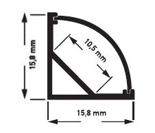 Γωνιακό Προφίλ Αλουμινίου LED 15.8×15.8 mm 2 m – Οπάλ Κάλυμμα, 45° & Κλιπ Στερέωσης