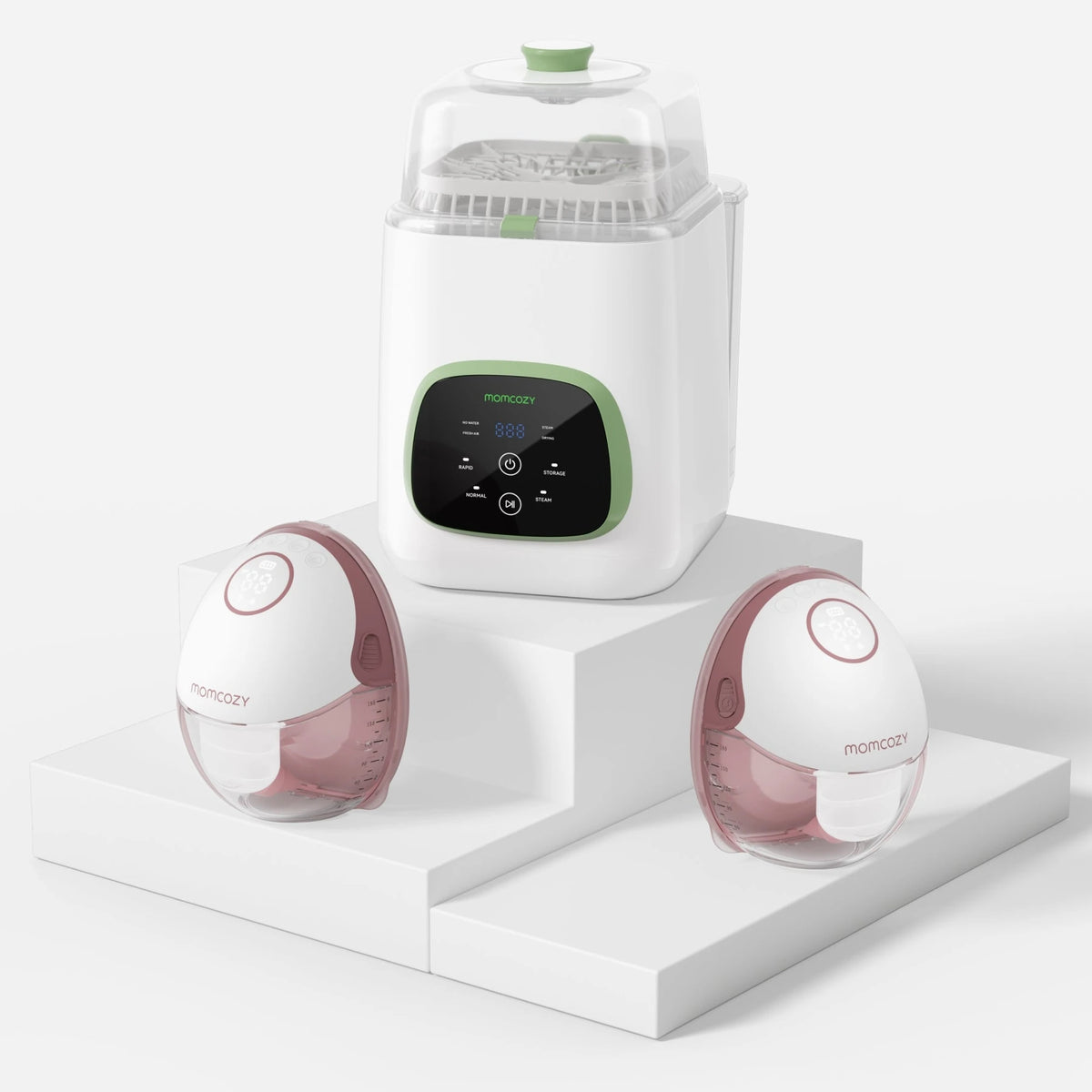 Momcozy M6 Breast Pump + KleanPal Pro Bottle Washer Bundle — Momcozy bundle on light grey background