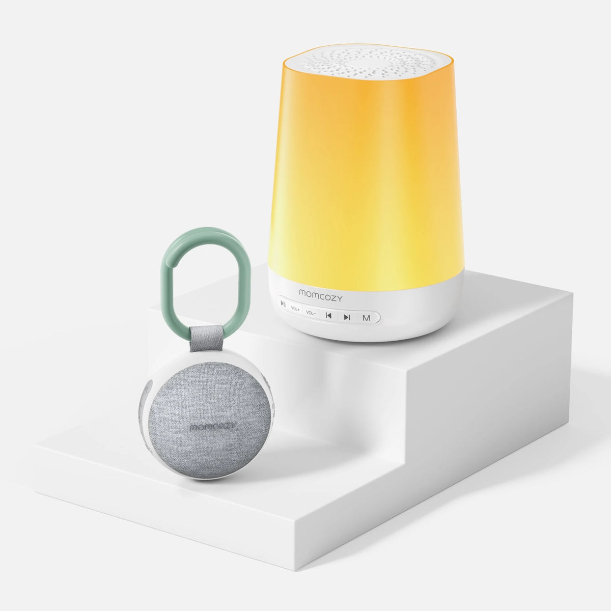 Momcozy Smart + Portable Baby Sound Machine Bundle — Momcozy bundle on light grey background