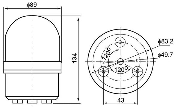 Φάρος LED Αναλαμπών CNTD C-1081 230VAC – Κίτρινος, με Ήχο, Φακός PC & IP30