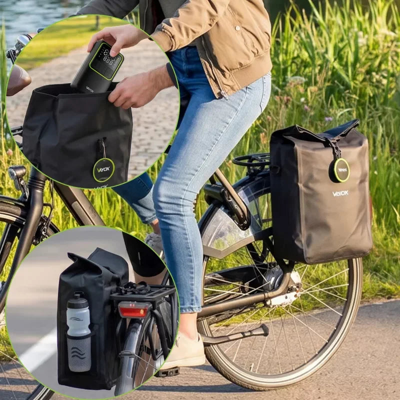 Bike Pannier Rack Bag 20L PVC Black Hook Mount VA0444B VAYOX - view 2