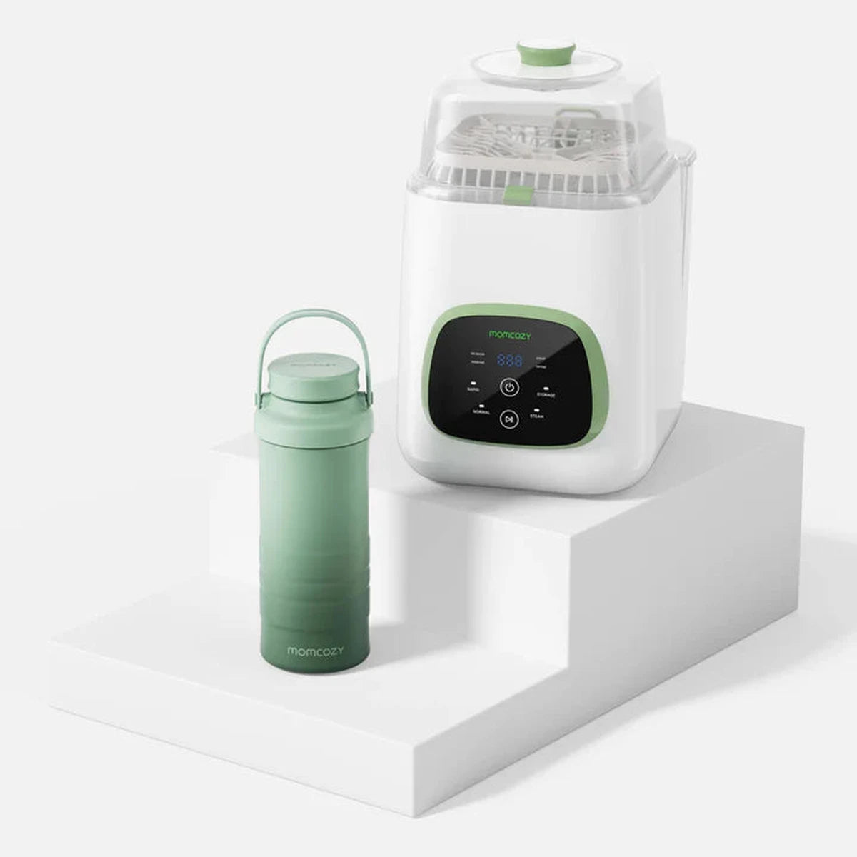 Momcozy KleanPal Pro Bottle Washer + Breast Milk Cooler Bundle — Momcozy bundle on light grey background
