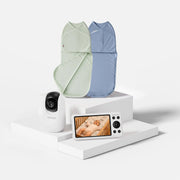 Momcozy Smart WiFi Baby Monitor + Easy Swaddle Bundle — Momcozy bundle on light grey background