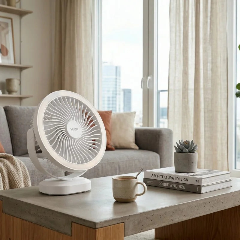 Desk Fan with Battery and 48xSMD Light White VA0338W VAYOX - view 5