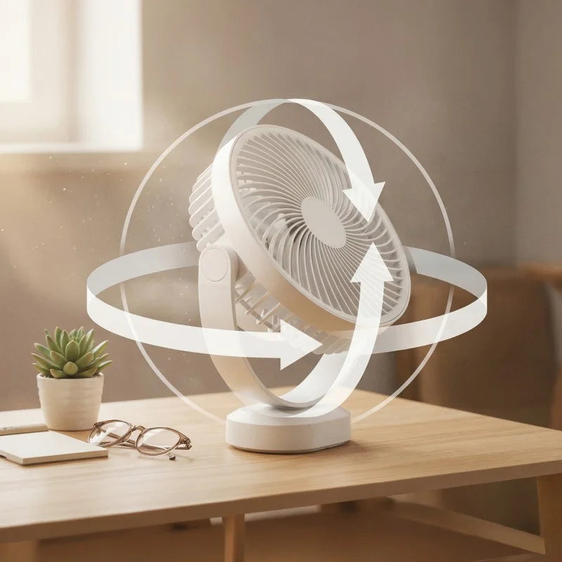 Desk Fan with Battery and 48xSMD Light White VA0338W VAYOX - view 6