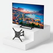 Τηλεόραση TELE System PALCO32 FL13 32" + Βάση Τοίχου Unitronic Full-Motion – Πακέτο — τηλεόραση και βάση τοίχου σε ανοιχτό γκρι φόντο