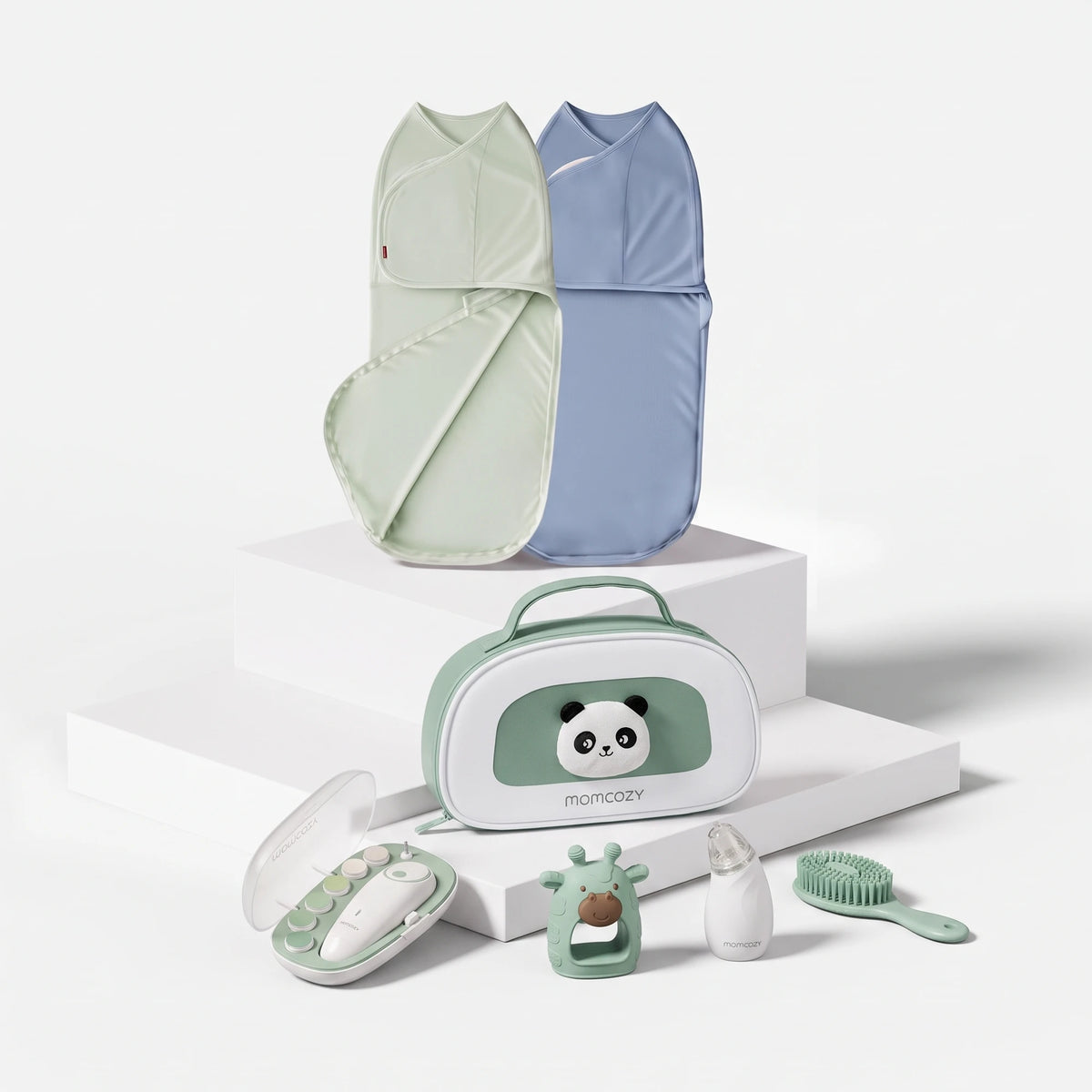 Momcozy Elite Baby Kit + Easy Swaddle Newborn Bundle — Momcozy bundle on light grey background