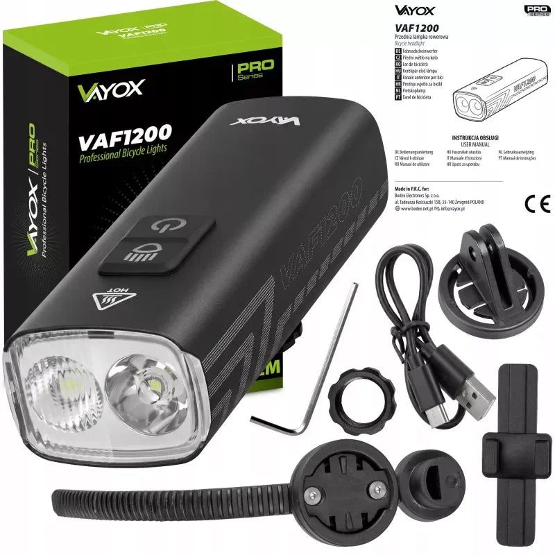 Front Bike Light 2500mAh 1200lm IPX6 VAF1200 VAYOX - view 8