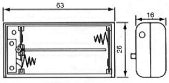 GBC 25.0110.50 Battery Holder 2× AAA (UM4) – ON-OFF Switch, ABS & 150 mm Leads