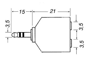 Διαχωριστής Ακουστικών GBC 29.1295.00 3.5mm σε 2× Θηλυκό – TRS, Παθητικό & Compact