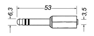 GBC 29.1325.00 Audio Adapter 6.3mm Stereo Male to 3.5mm Female – Nickel-Plated Brass