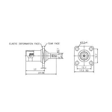 GBC 30.2620.00 BNC Panel Θηλυκό Socket – 50 Ohm, Κόλληση RG58 & Μόνωση PTFE