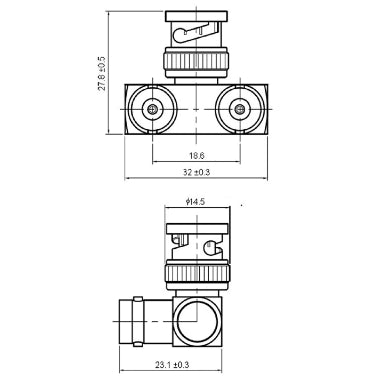 GBC 30.2772.00 BNC 90° T-Splitter – 1 Male to 2 Female, Right-Angle & Nickel-Plated Brass