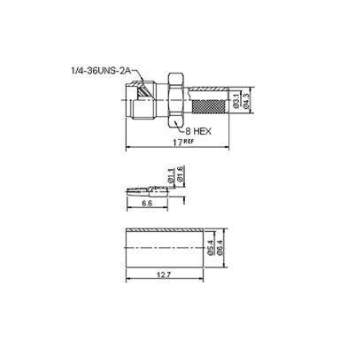 GBC 30.3023.00 SMA Female Crimp Connector – RG58, 50 Ohm Gilded Brass & PTFE Dielectric