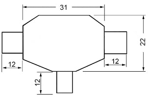 GBC 58.3287.00 Inductive RF Adaptor 9.5 mm – 1 Male to 2 Female & 5-1000 MHz