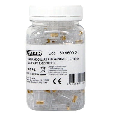 Φις RJ45 Pass-Through GBC 59.9600.21 Cat6 UTP – 8P8C, Επαφές 50µ & 10 τμχ
