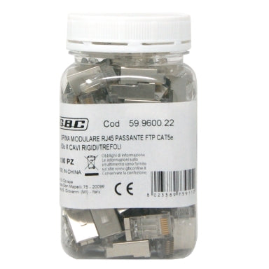 Βύσμα RJ45 FTP Pass-Through Cat6 GBC 59.9600.22 – 8P8C, 50µ Χρυσό & 10-Pack