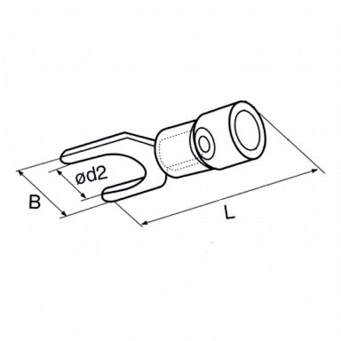 Διχαλωτός Ακροδέκτης Μόνωσης GBC F.4 1,5-2,5 mm² M4 Μπλε – Μόνωση PVC, 10τμχ