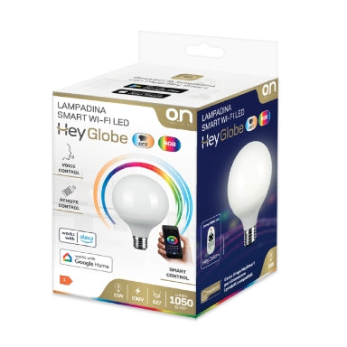 GBC HeyGlobe Smart WiFi E27 G95 LED Globe 11W – RGB+CCT 2700-6500K, Alexa & Google Home