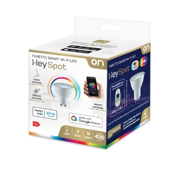 GBC HeySpot Smart WiFi GU10 LED Spotlight 5W – RGB+CCT 2700-6500K, Alexa & Google Home