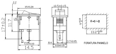 GBC 24.5110.00 Single Rocker Switch – Black, ON-OFF, 2P & 3A Panel Mount