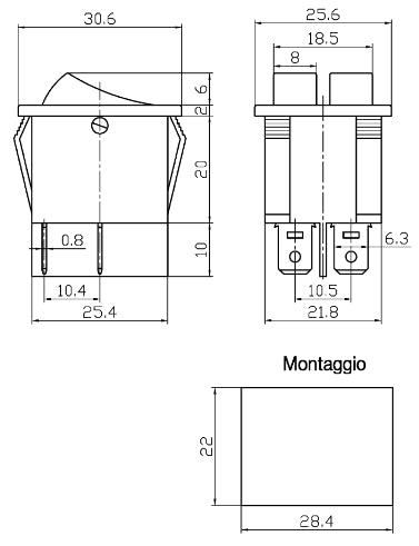 GBC 24.2520.00 Double Bipolar Rocker Switch – Red Indicator, ON-OFF, 2 Contacts & 15A