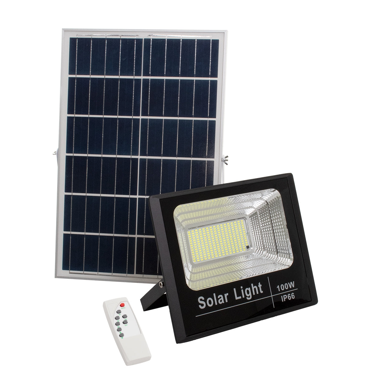 GloboStar 71557 Solar LED Floodlight 100W 6000K – IP66, 8000 lm & RF 2.4GHz Remote