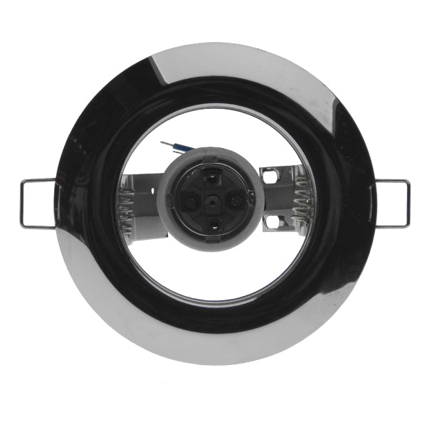 Recessed Round Spotlight Frame R63 E27 Chrome Ø110 mm – Metal Body & Ø72-90 mm Cutout