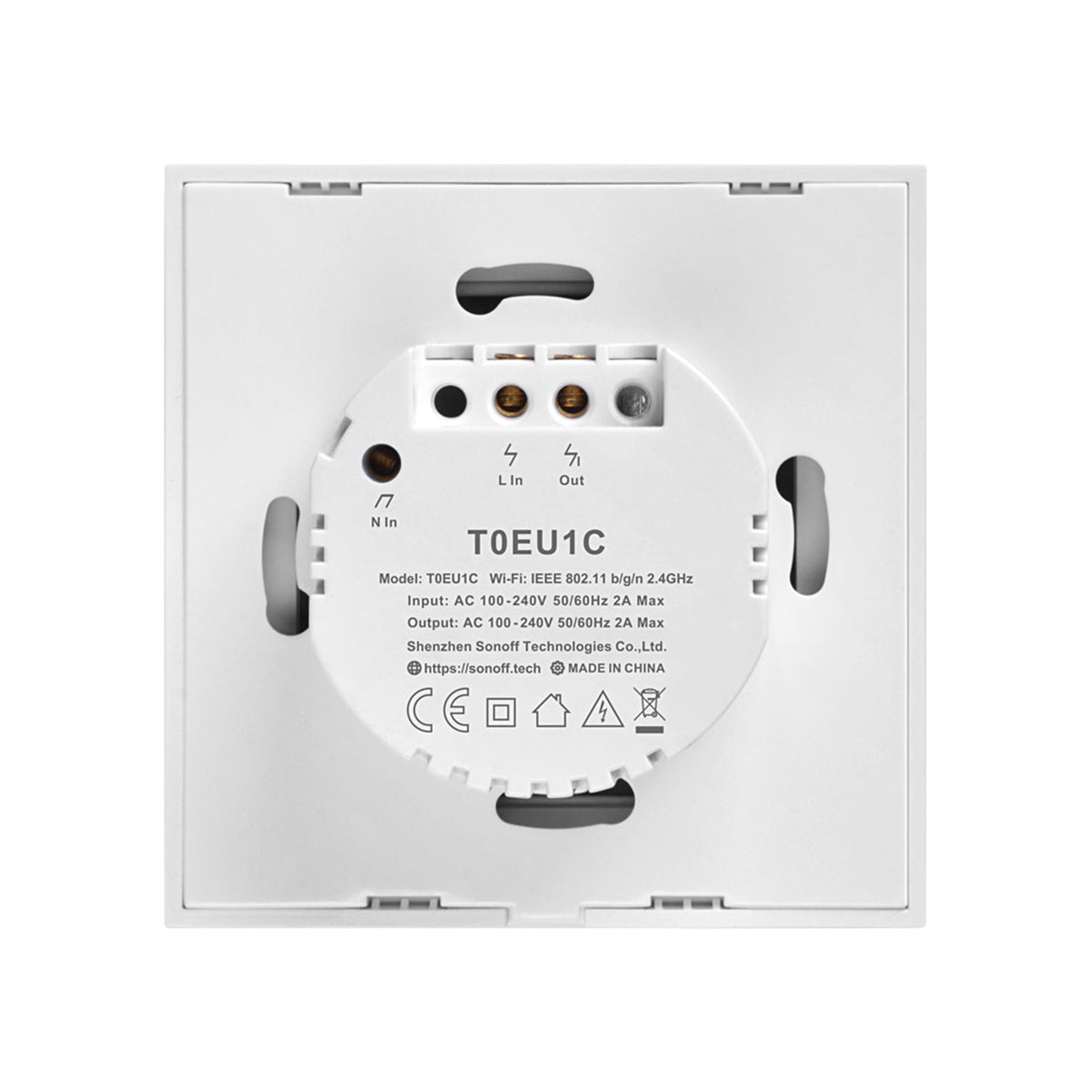 SONOFF T0EU1C-TX-EU-R2 Wi-Fi Smart Touch Wall Switch 1-Gang – Glass Panel, Alexa & Google