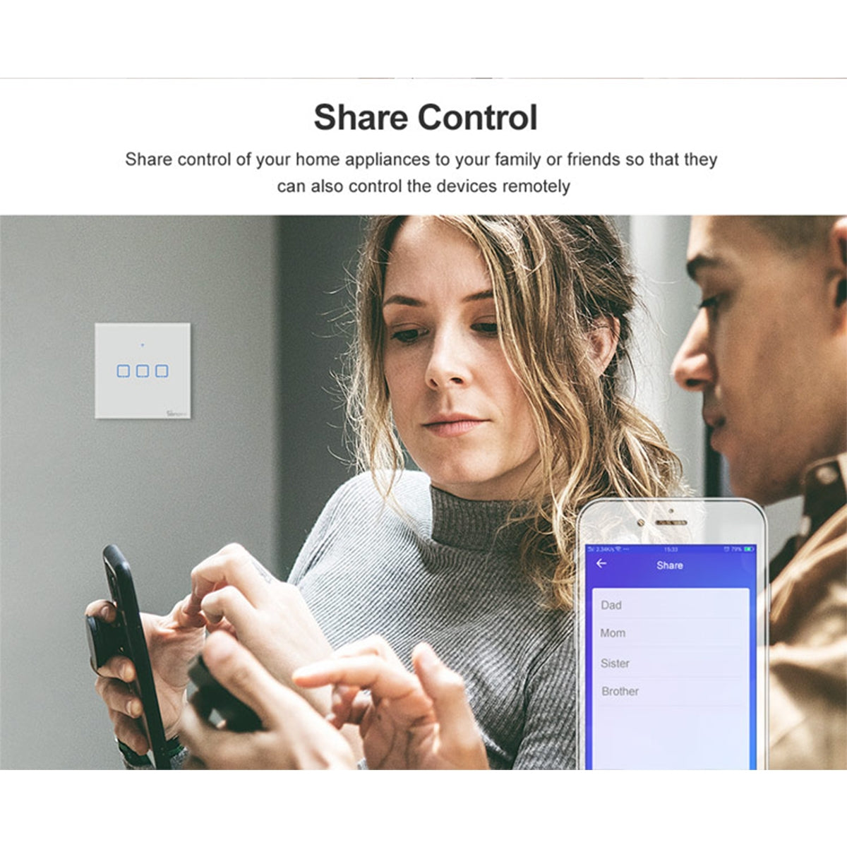 SONOFF T0EU1C-TX-EU-R2 Wi-Fi Smart Touch Wall Switch 1-Gang – Glass Panel, Alexa & Google