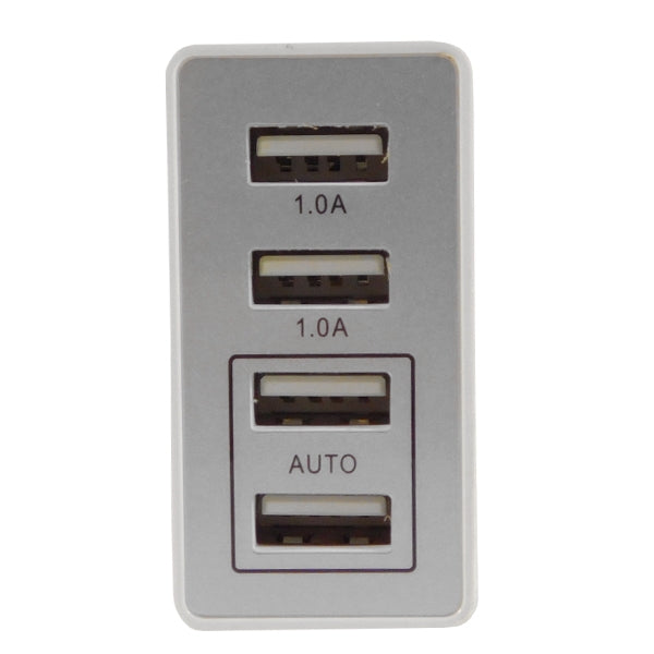 Globostar 4-Port USB-C Wall Charger – Schuko EU, 2× 2.1A + 2× 1A & 6.2A Total