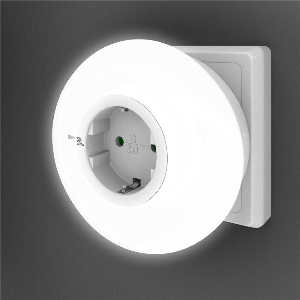 Goobay ICLLE09 Φως Νυκτός LED Πρίζας – Αισθητήρας Λυκόφωτος, 6500K & Διέλευση Schuko