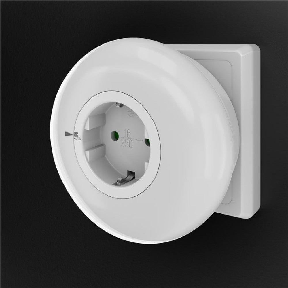 Goobay ICLLE09 Φως Νυκτός LED Πρίζας – Αισθητήρας Λυκόφωτος, 6500K & Διέλευση Schuko