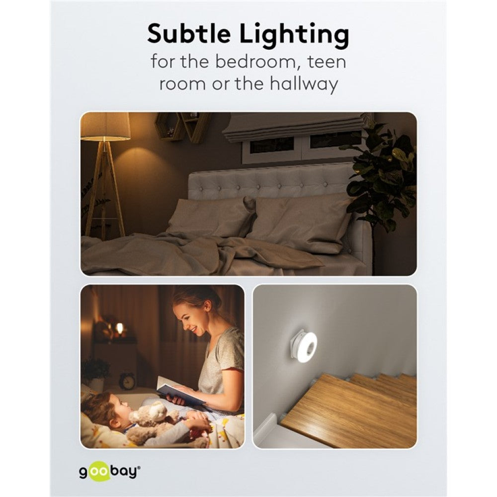 Goobay ICLLE09 Φως Νυκτός LED Πρίζας – Αισθητήρας Λυκόφωτος, 6500K & Διέλευση Schuko