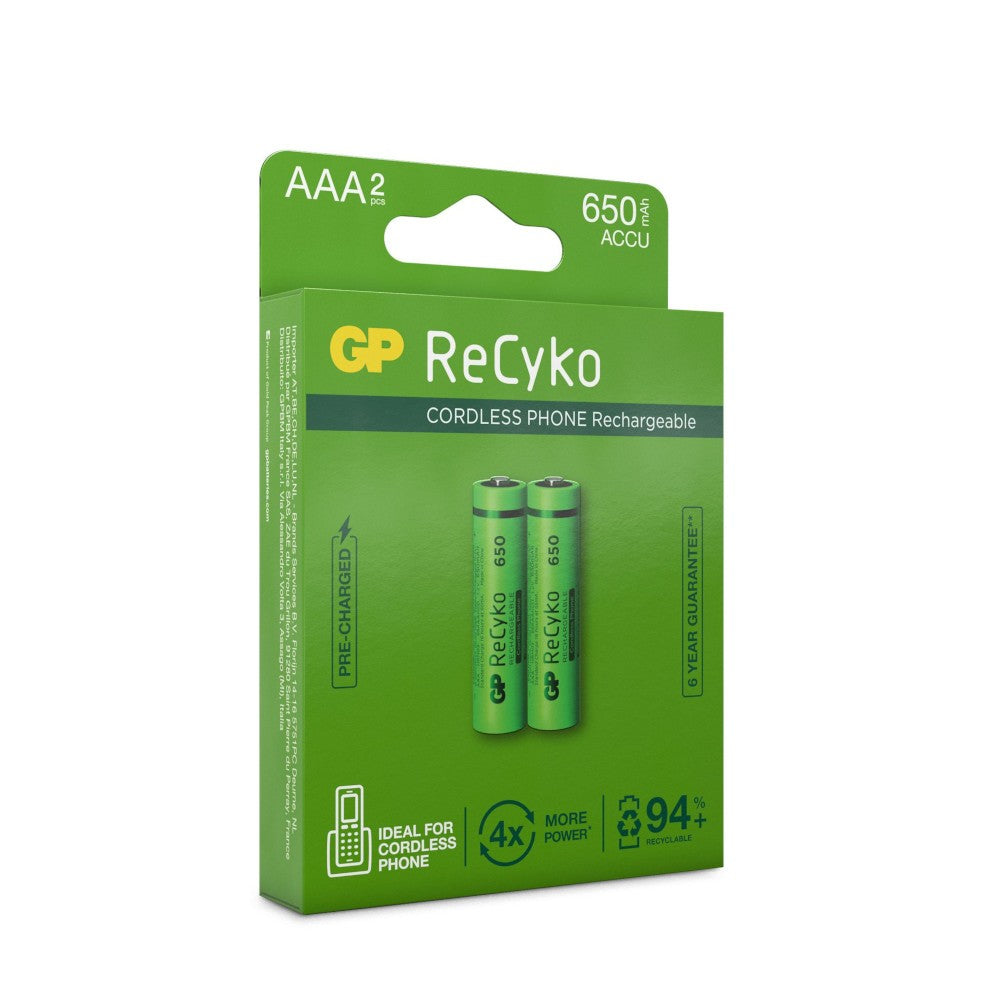 GP ReCyko IC-GP201216 Επαναφορτιζόμενες AAA NiMH – 650 mAh, 1.2 V & 2 τεμ