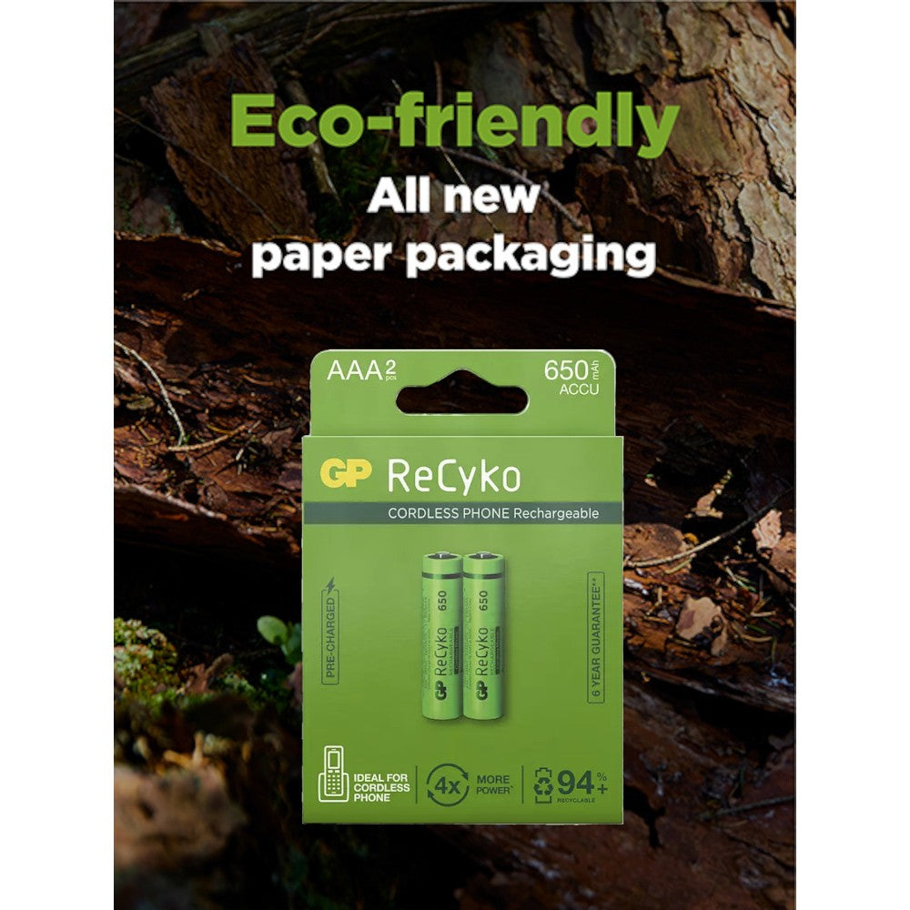GP ReCyko IC-GP201216 Επαναφορτιζόμενες AAA NiMH – 650 mAh, 1.2 V & 2 τεμ