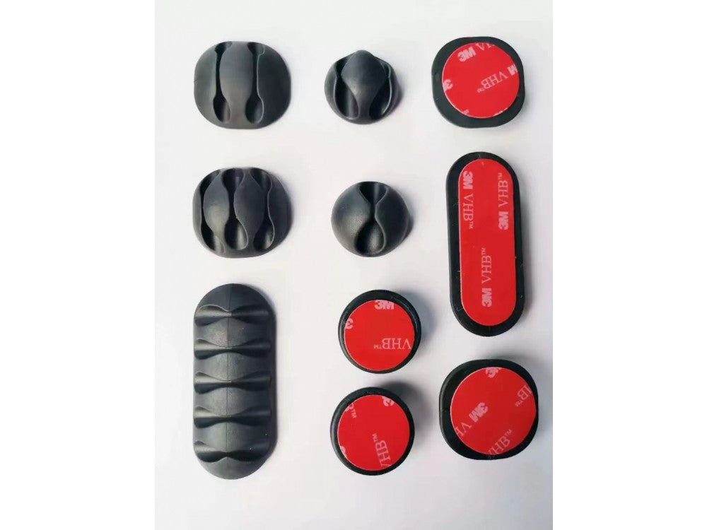 Swissten Cable Organizer Clips Set of 10 with Adhesive – Black – view 2