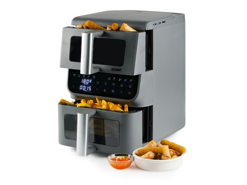 DOMO DO550FR Double Zone Air Fryer – Vertical 3.5L + 6.5L, Touchscreen, PFAS-Free – view 2