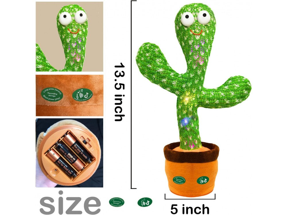 AJ Dancing Talking Cactus Plush Toy – 120 Songs, Mimics Voice, USB Rechargeable – view 2