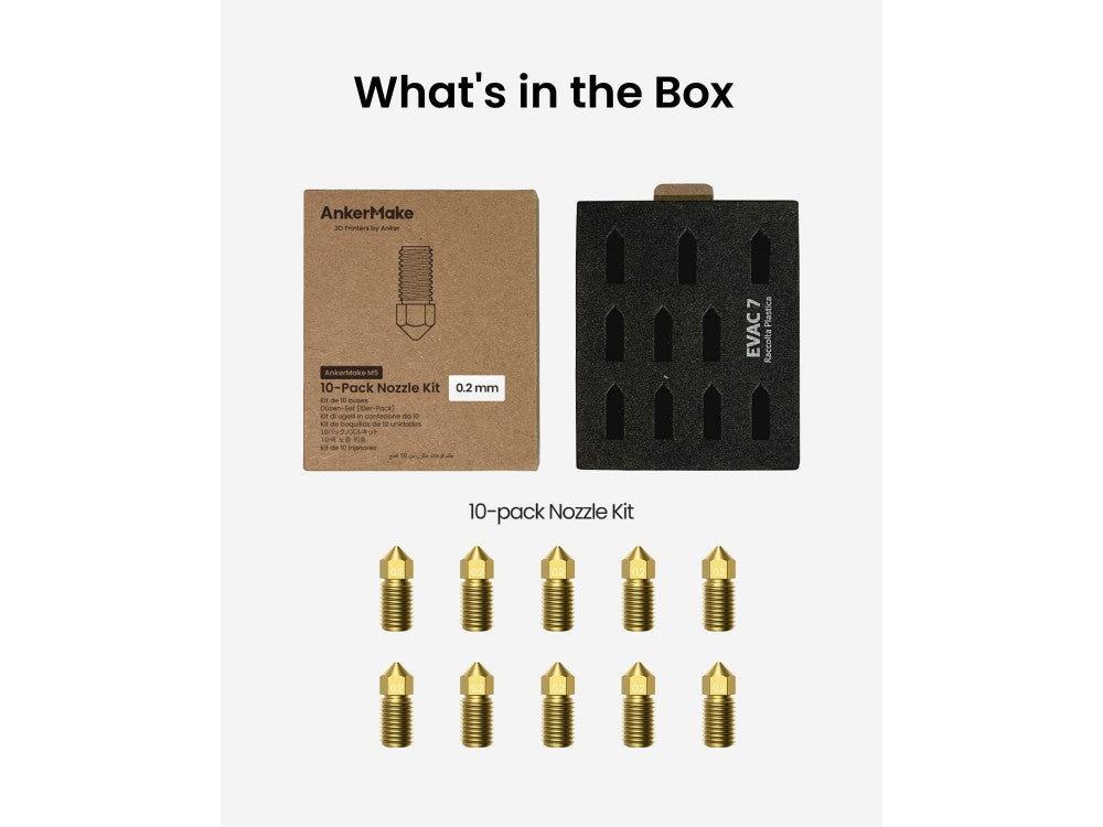 AnkerMake M5 Nozzle Kit 0.2mm – Premium Brass, 10-Pack for AnkerMake 3D Printer – view 2